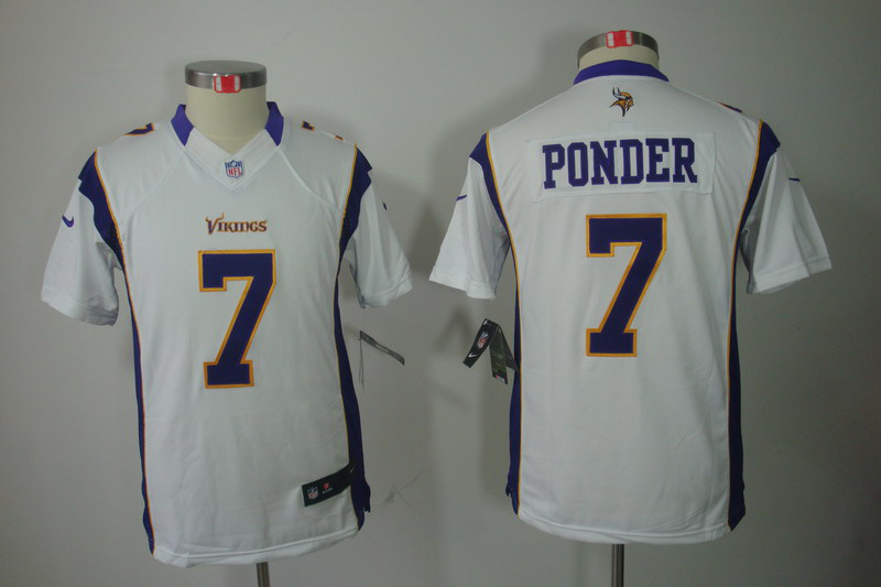 Nike Vikings 7 Ponder White Kids Limited Jerseys Nike Vikings 7 Ponder White Kids Limited Jerseys