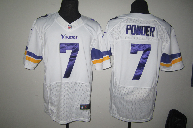 Nike Vikings 7 Ponder White New Elite Jerseys