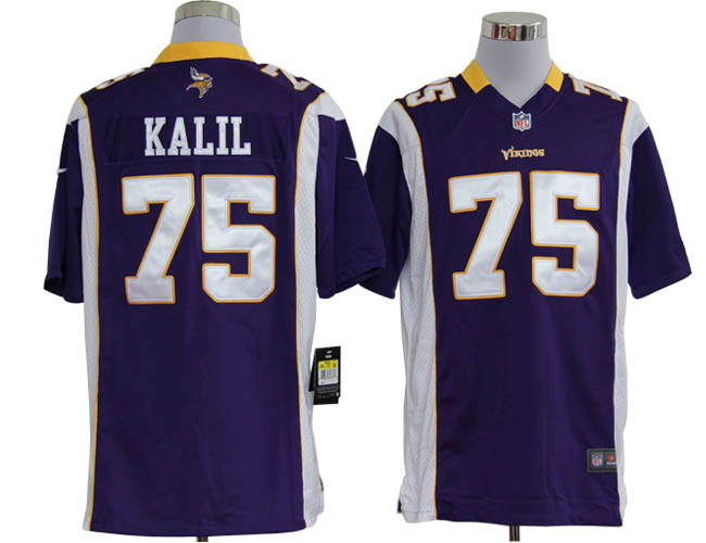 Nike Vikings 75 Matt Kalil Purple game Jerseys