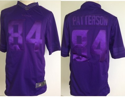 Nike Vikings 84 Patterson Purple Drenched Limited Jerseys