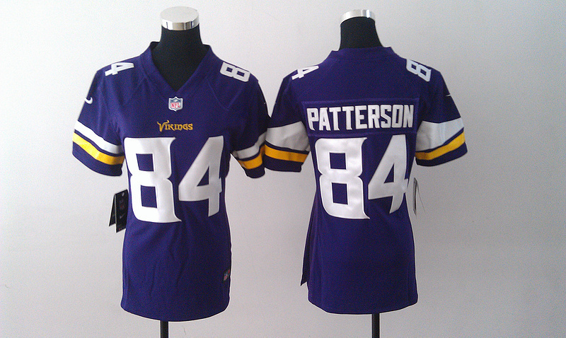 Nike Vikings 84 Patterson Purple New Women Game Jerseys