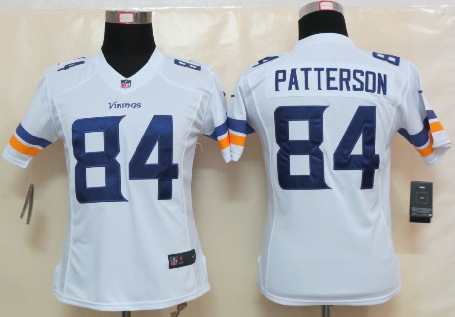 Nike Vikings 84 Patterson White New Women Limited Jerseys