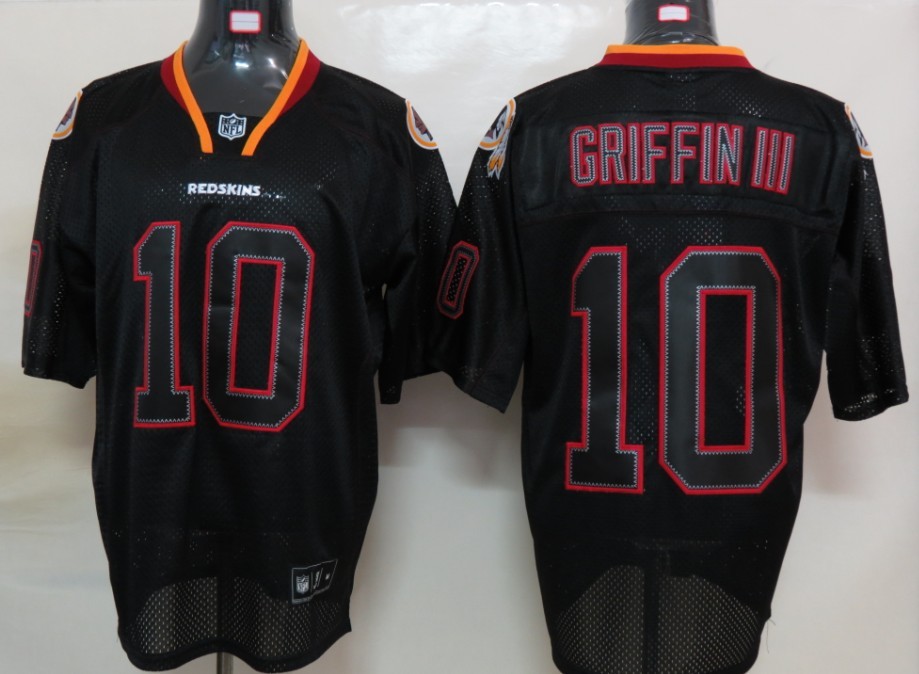 Nike Washington Red Skins 10 Griffin III Black Limited Jerseys