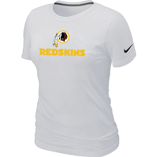 Nike Washington Redskins Authentic Logo Women's T-Shirt White - Click Image to Close