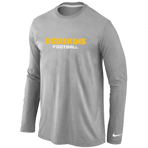 Nike Washington Redskins Authentic font Long Sleeve T-Shirt Grey Nike Washington Redskins Authentic font Long Sleeve T-Shirt Grey