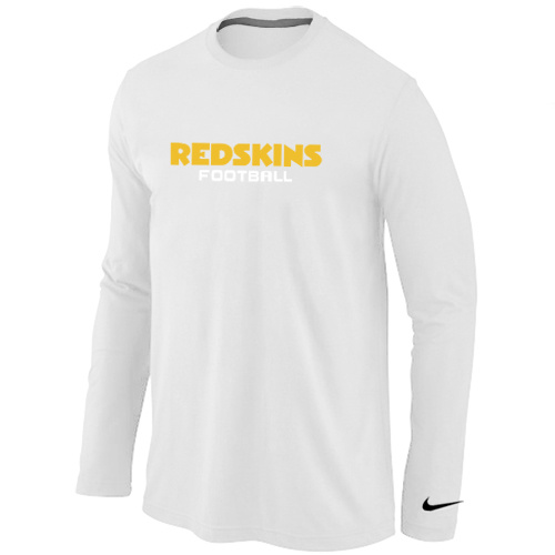 Nike Washington Redskins Authentic font Long Sleeve T-Shirt White