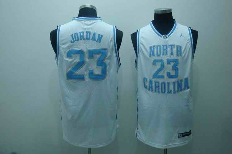 North Carolina 23 Michael Jordan White Jerseys