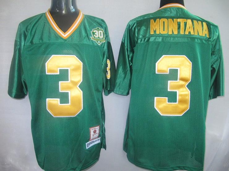 Notre Dame 3 Montana green Jerseys