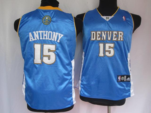 Nuggets 15 Anthony Baby Blue Jersey