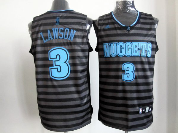 Nuggets 3 Iverson Black Gride Grey Jerseys