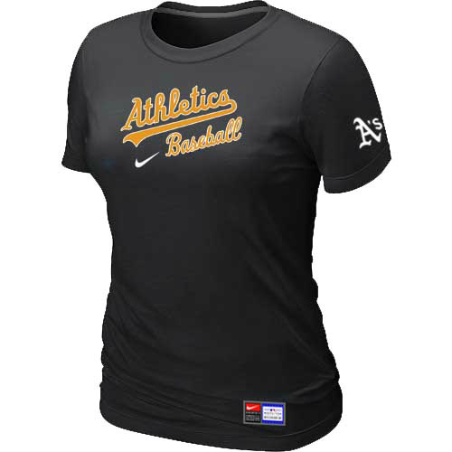 Oakland Athletics Nike Women's Black Short Sleeve Practice T-Shirt