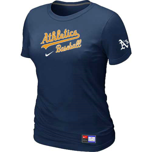 Oakland Athletics Nike Women's D.Blue Short Sleeve Practice T-Shirt