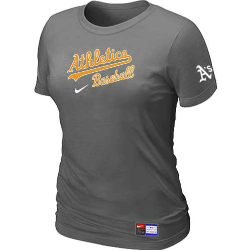 Oakland Athletics Nike Women's D.Grey Short Sleeve Practice T-Shirt