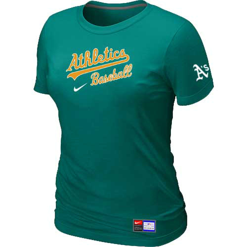 Oakland Athletics Nike Women's L.Green Short Sleeve Practice T-Shirt