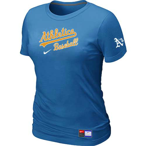 Oakland Athletics Nike Women's L.blue Short Sleeve Practice T-Shirt