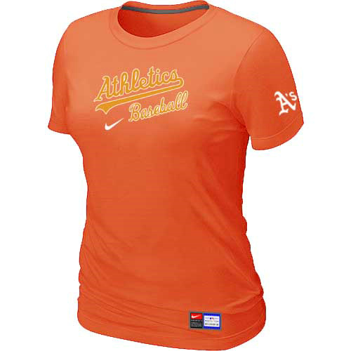Oakland Athletics Nike Women's Orange Short Sleeve Practice T-Shirt
