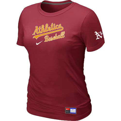 Oakland Athletics Nike Women's Red Short Sleeve Practice T-Shirt