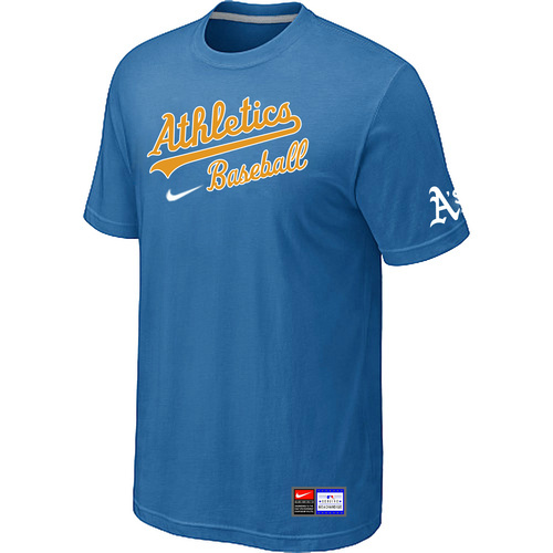 Oakland Athletics light Blue Nike Short Sleeve Practice T-Shirt - Click Image to Close