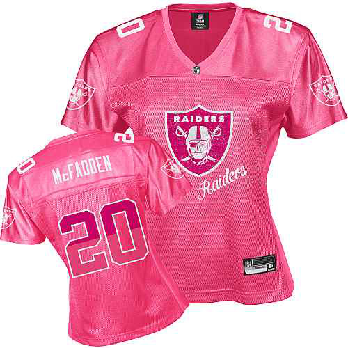 Oakland Raiders 20 McFADDEN pink Womens Jerseys
