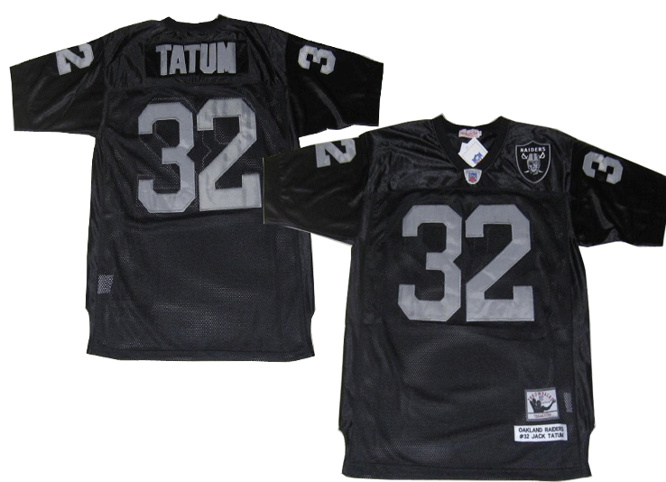 Raiders 32 Tatum Black Throwback Jerseys