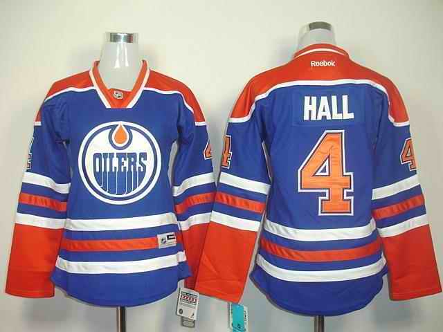 Oilers 4 Hall Blue Youth Jersey - Click Image to Close