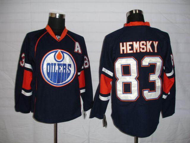Oilers 83 Hemsky Dark Blue Jerseys