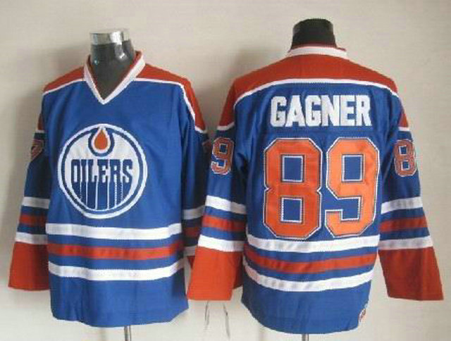 Oilers 89 Gagner Blue Jerseys