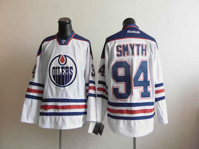 Oilers 94 Ryan Smyth White Reebok Jersey