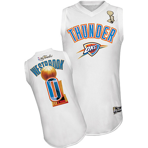 Oklahoma City Thunder 0 WESTBROOK white Champion Edition Jerseys