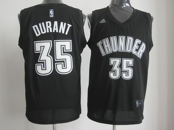 Oklahoma City Thunder 35 DURANT black&white number Jerseys