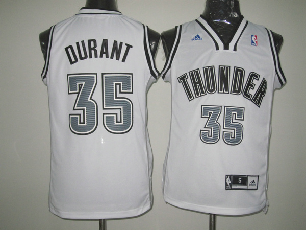 Oklahoma City Thunder 35 DURANT white&grey number Jerseys