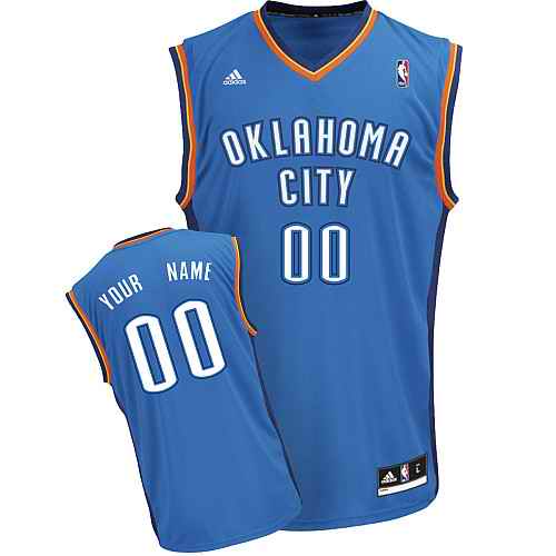 Oklahoma City Thunder Custom blue adidas Road Jersey - Click Image to Close