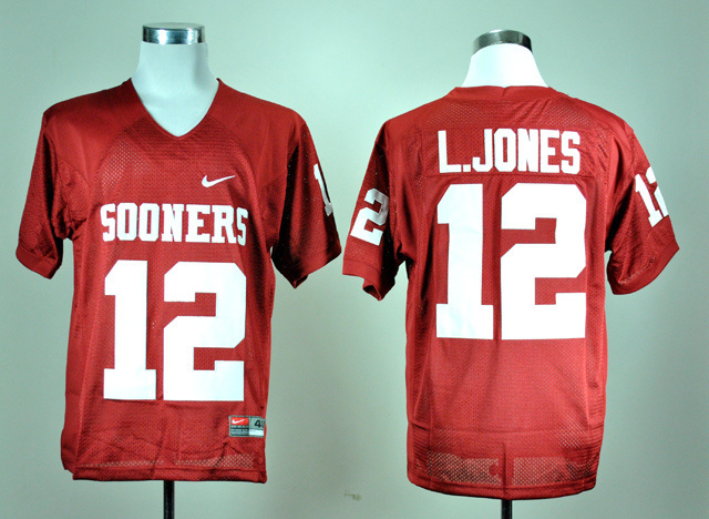 Oklahoma Sooners 12 L.Jones Red Jerseys