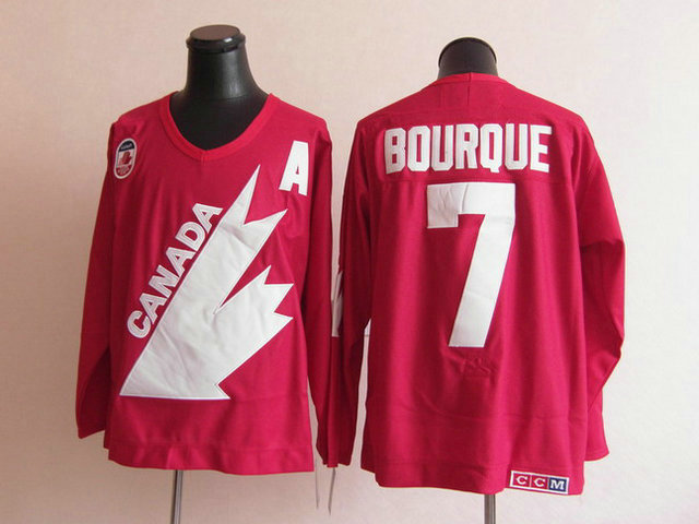 Olympic Team Canada 7 Bourque Red With A Patch CCM Jerseys