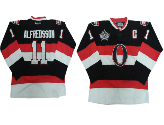 Ottawa Senators 11 ALFREDSSON black 2012 All-Star Patch Jerseys