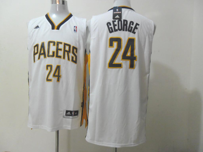 Pacers 24 Paul George Revolution 30 White Jerseys