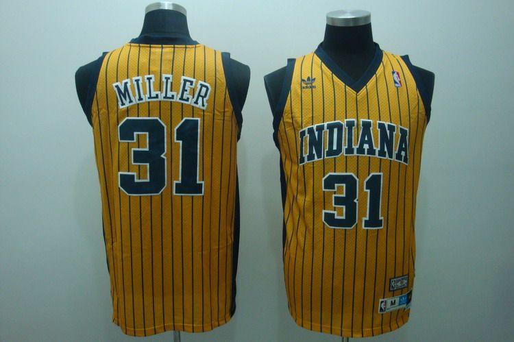 Pacers 31 Miller Yellow Jerseys