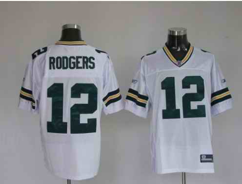 Packers 12 Aaron Rodgers White Jerseys
