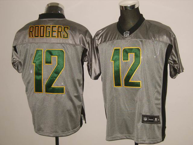 Packers 12 Rodgers Grey Jerseys
