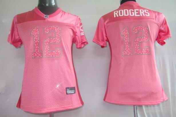 Packers 12 Rodgers new pink women Jerseys
