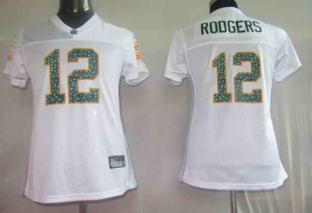 Packers 12 Rodgers white women Jerseys
