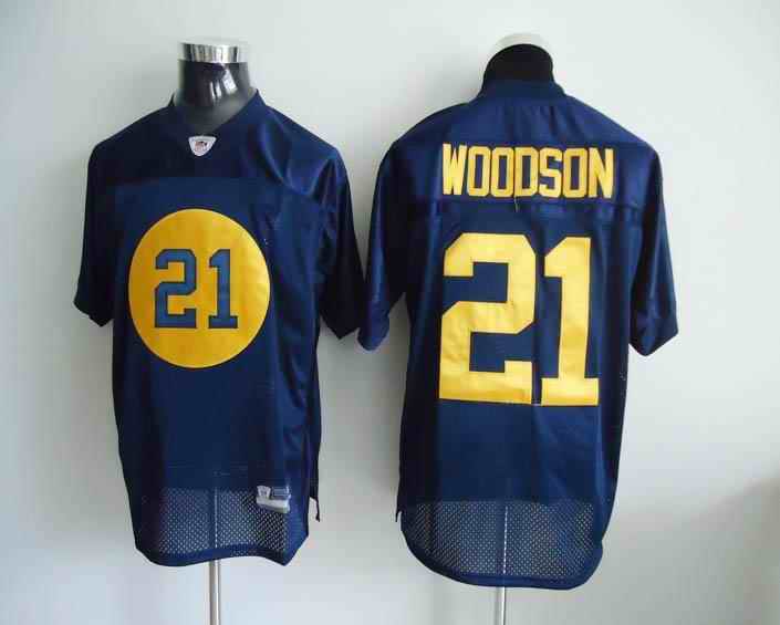 Packers 21 Charles Woodson blue Jerseys