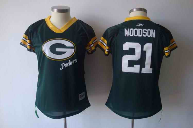 Packers 21 Woodson green field flirt women Jerseys
