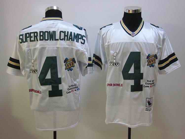 Packers 4 Super Bowl Champs white Jerseys