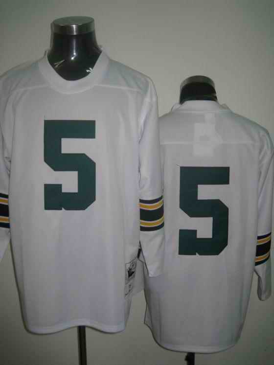 Packers 5 Horning white Throwback Jerseys