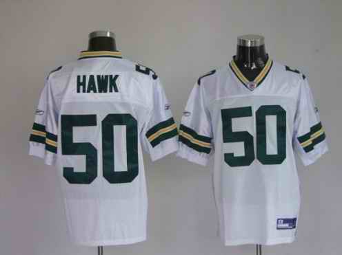 Packers 50 Hawk White Jerseys