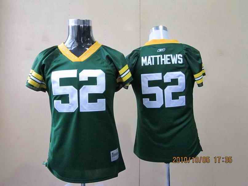 Packers 52 Mathews green women Jerseys