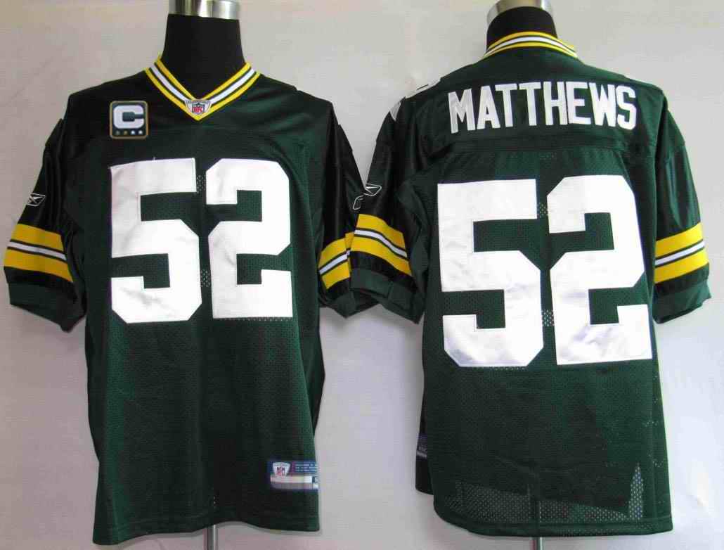 Packers 52 Matthews green C patch Jerseys Packers 52 Matthews green C patch Jerseys