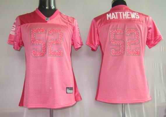 Packers 52 Matthews pink new women Jerseys