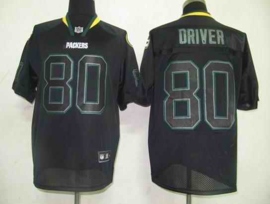 Packers 80 Driver black field shadow Jerseys